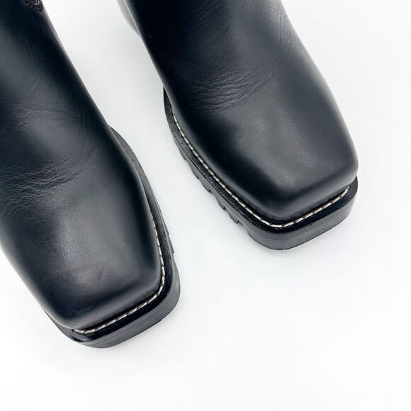 LOUIS VUITTON Limitless Chelsea Boot Size 37 US 7 Black Calfskin Monogram Heel - Picture 6 of 12